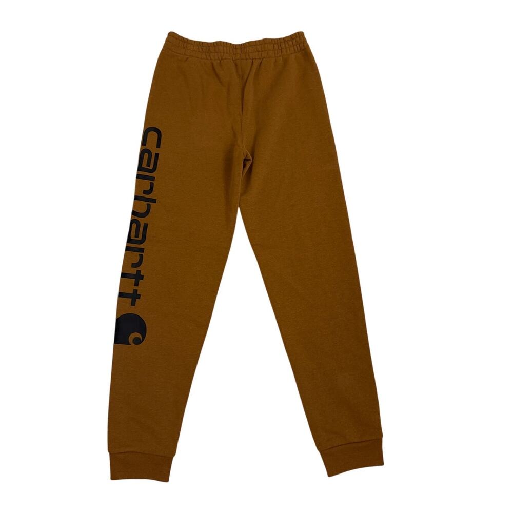 NWT Carhartt Brown Sweatpants Fleece Logo Jogger Pants Size Youth Large 14/16